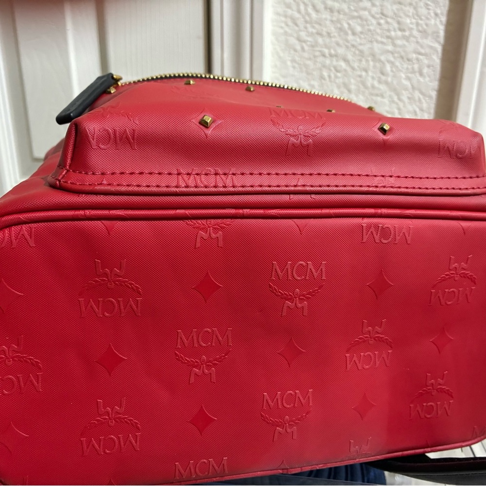 MCM Scarlet Backpack with Gold Accents - Picture 7 of 7
